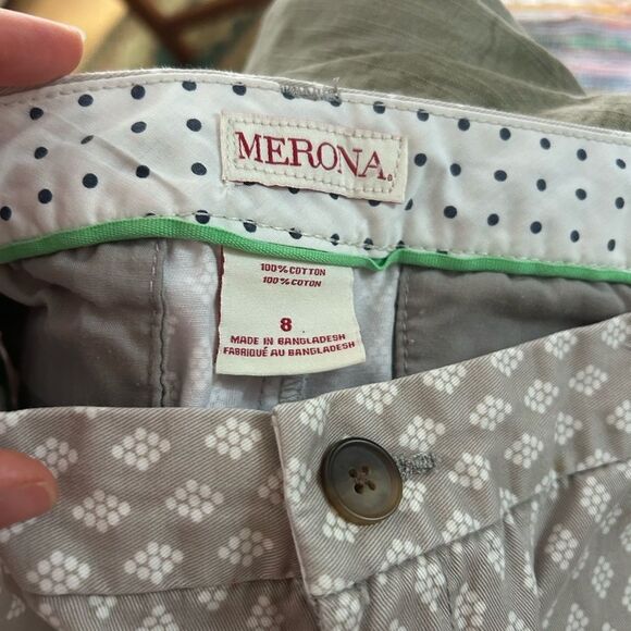 Merona Tan Patterned Women's Bermudas 8 - Picture 3 of 16